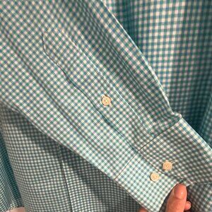 Brooks Brothers Regent Non-Iron Dress Shirt - Size 16-4/5 - Blue Check Print